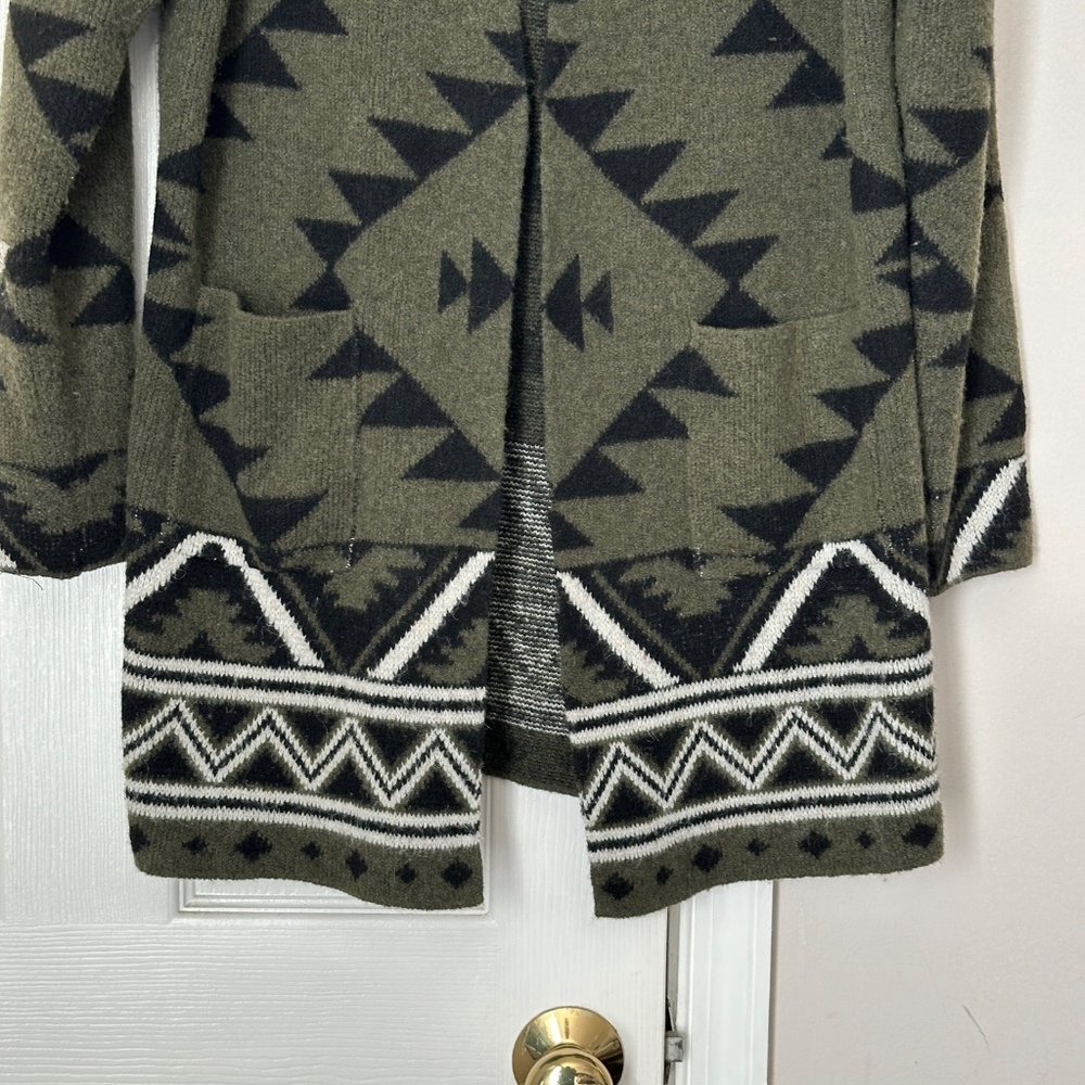 Frye Aztec Patterned Geometric Open Front Cardiga… - image 2